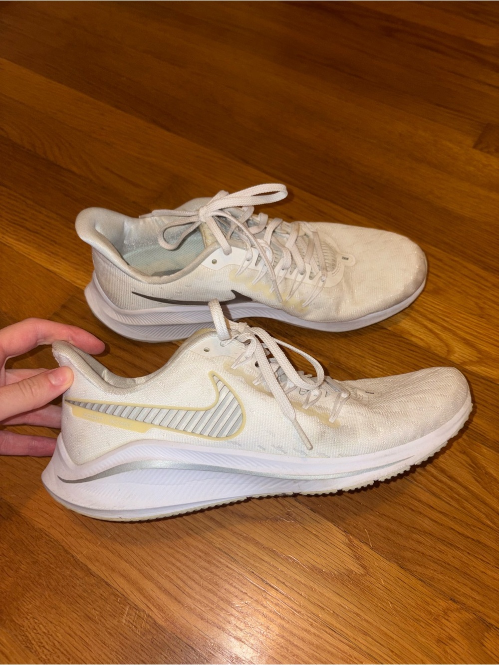 Nike Women's White and Light Cream Running Sneakers